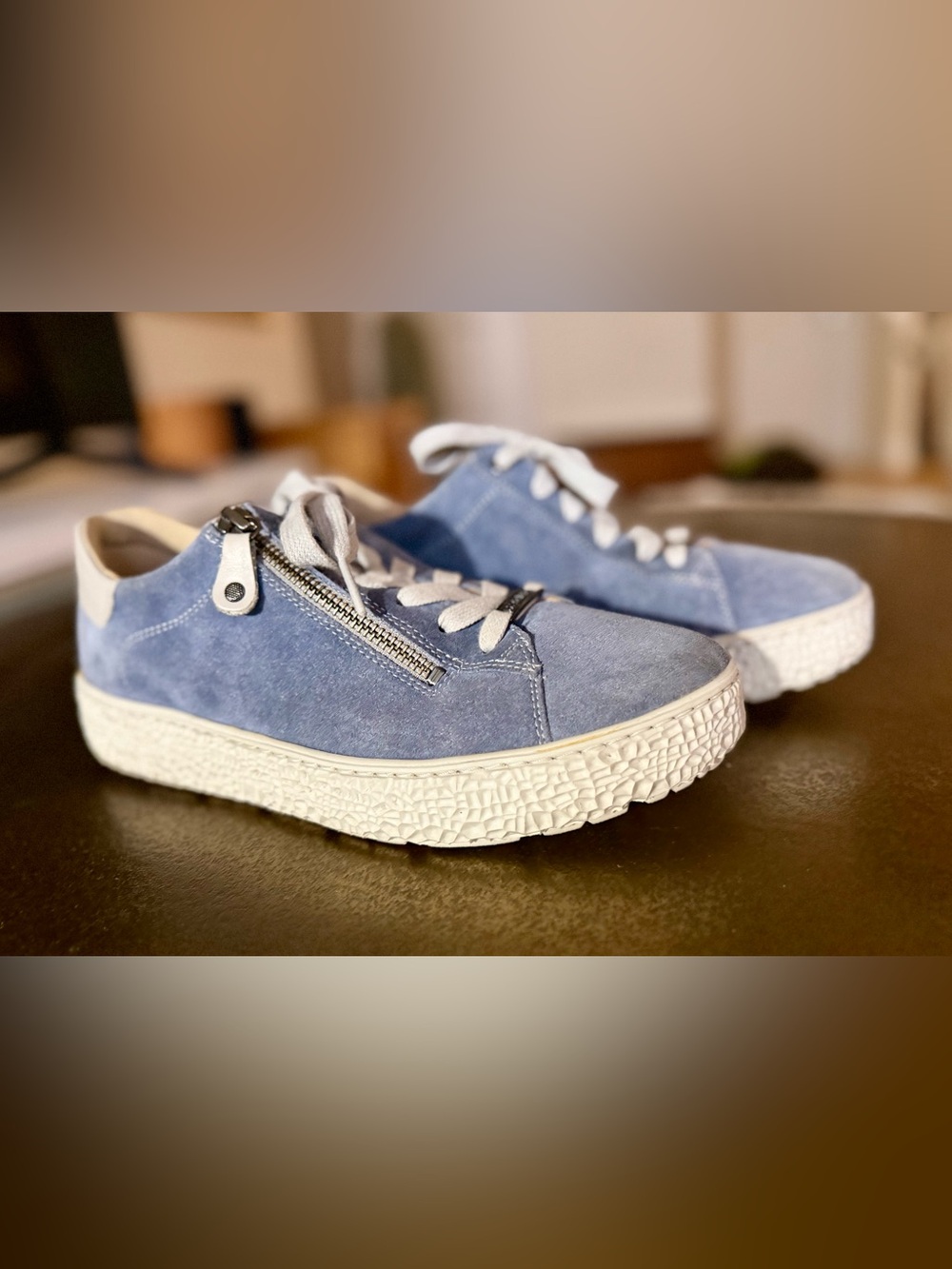 Hartjes Light Blue Suede Comfort Sneakers – UK 6.5 / US 8.5–9 – H Wide